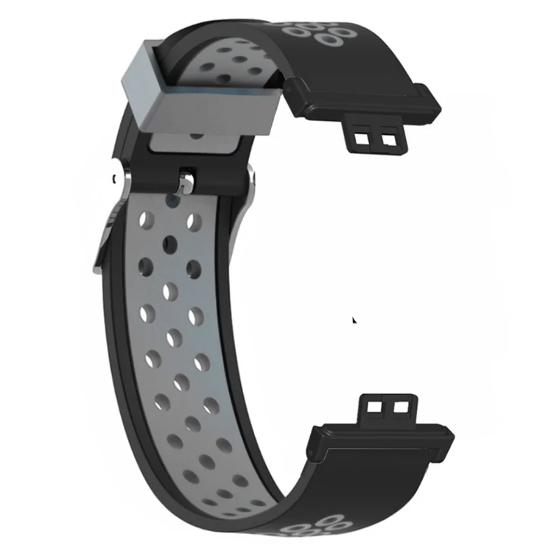 Huawei Watch Fit / Watch Fit Special Edition Dual Color Flexible Watch Band with Breathable Holes - Black+Blue