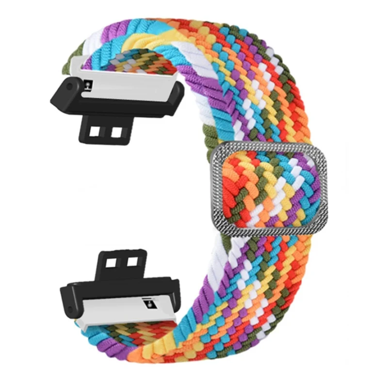 Huawei Watch Fit / Watch Fit Special Edition Watch Band Nylon Braided Elastic Wrist Strap - Rainbow