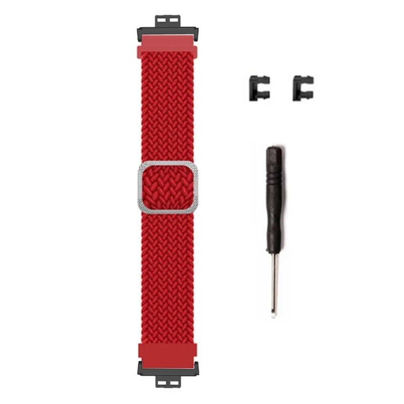 Huawei Watch Fit / Watch Fit Special Edition Watch Band Nylon Braided Elastic Wrist Strap - Rainbow