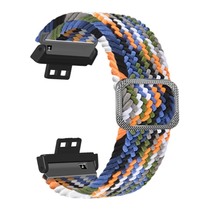 Huawei Watch Fit / Watch Fit Special Edition Watch Band Nylon Braided Elastic Wrist Strap - Rainbow