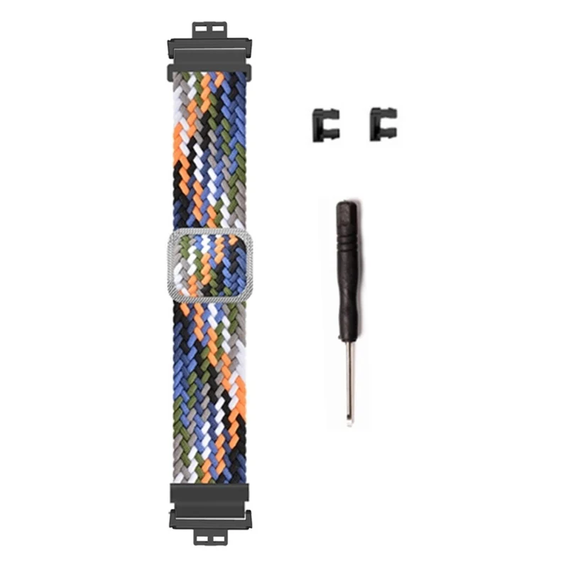 Huawei Watch Fit / Watch Fit Special Edition Watch Band Nylon Braided Elastic Wrist Strap - Rainbow