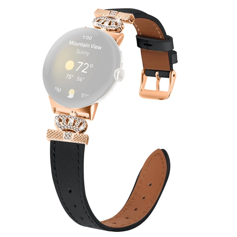Google Pixel Watch Rhinestone Genuine Cow Leather Wrist Band Strap
