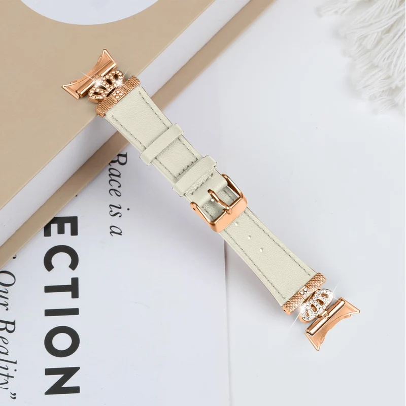 Google Pixel Watch Rhinestone Genuine Cow Leather Wrist Band Strap