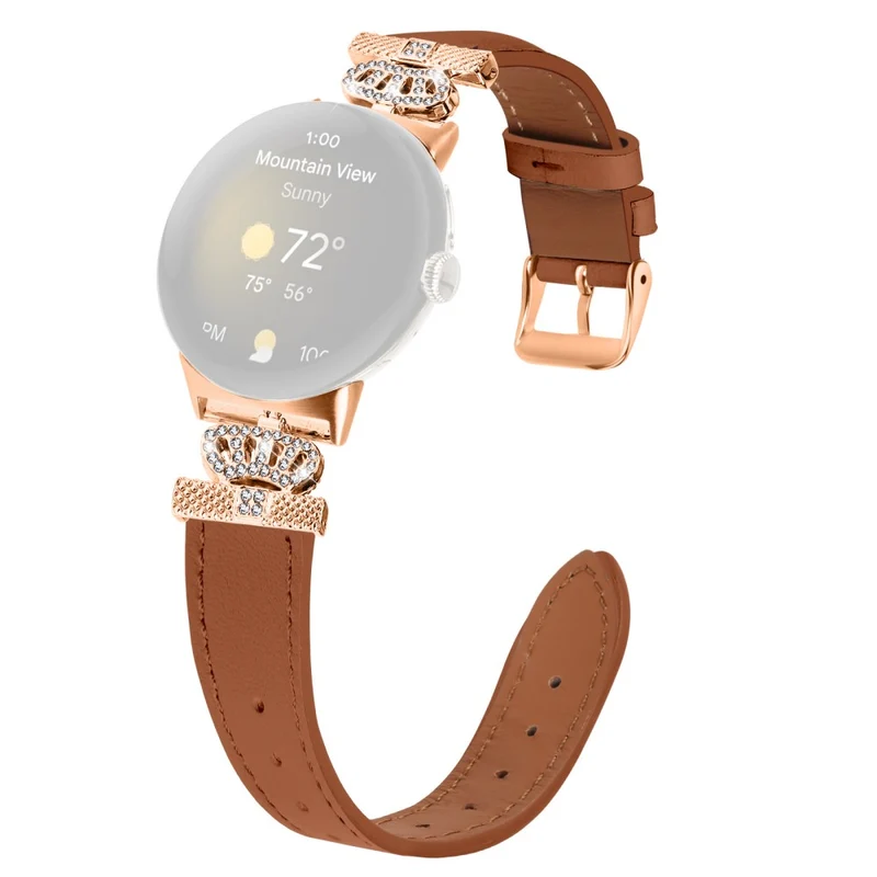 Google Pixel Watch Rhinestone Genuine Cow Leather Wrist Band Strap