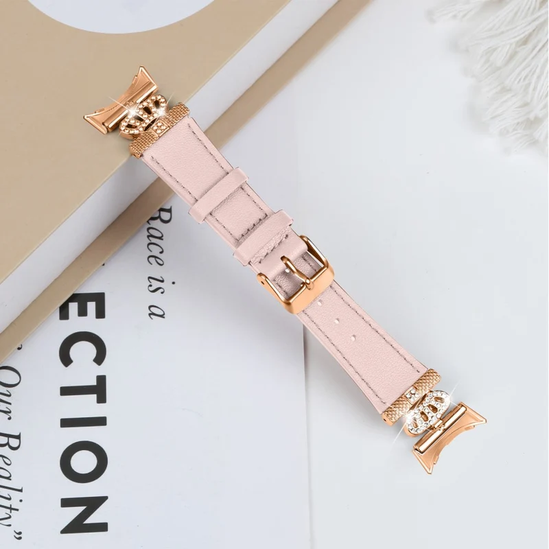 Google Pixel Watch Rhinestone Genuine Cow Leather Wrist Band Strap