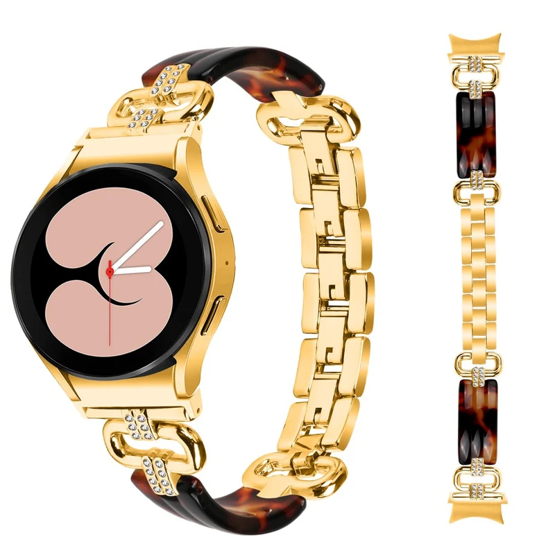 Resin Strap Watch 20mm Watch Band - Black / Purple+Green Pattern