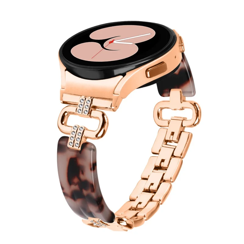 Resin Strap Watch 20mm Watch Band - Black / Purple+Green Pattern