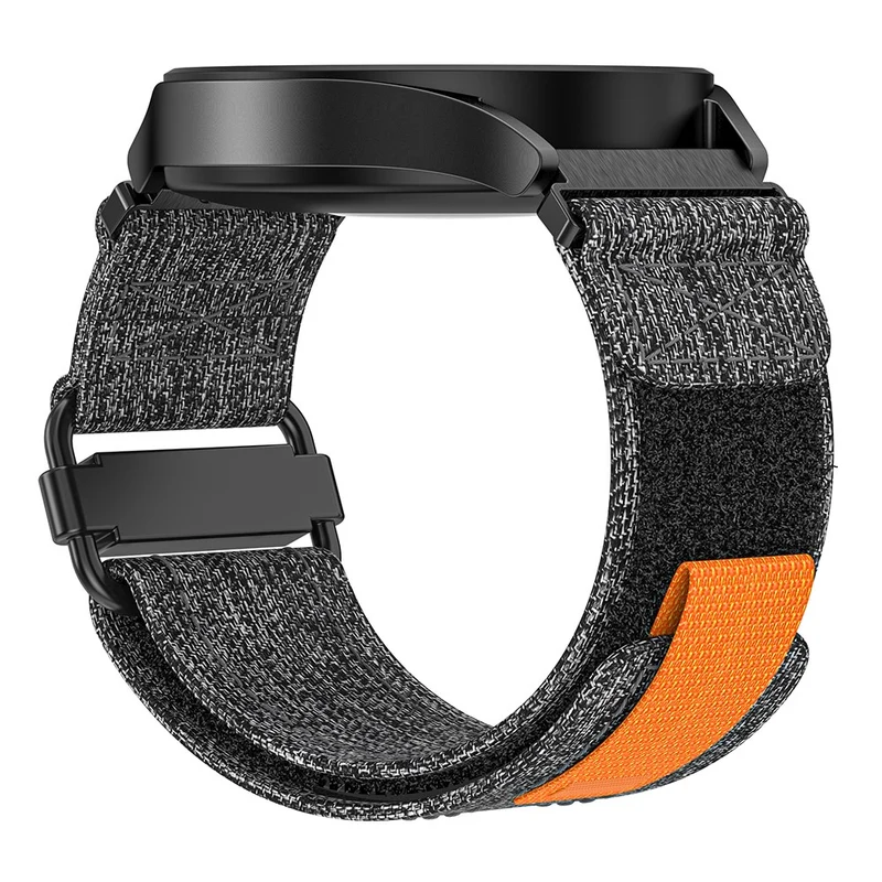 Samsung Galaxy Watch5 / Watch 5 Pro / Watch 4 / Watch 4 Classic Canvas Watchband 20mm Loop Strap - Black / Grey
