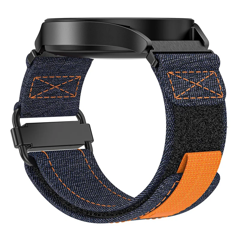 Samsung Galaxy Watch5 / Watch 5 Pro / Watch 4 / Watch 4 Classic Canvas Watchband 20mm Loop Strap - Black / Grey