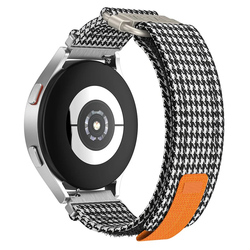Samsung Galaxy Watch5 / Watch 5 Pro / Watch 4 / Watch 4 Classic Canvas Watchband 20mm Loop Strap - Black / Grey