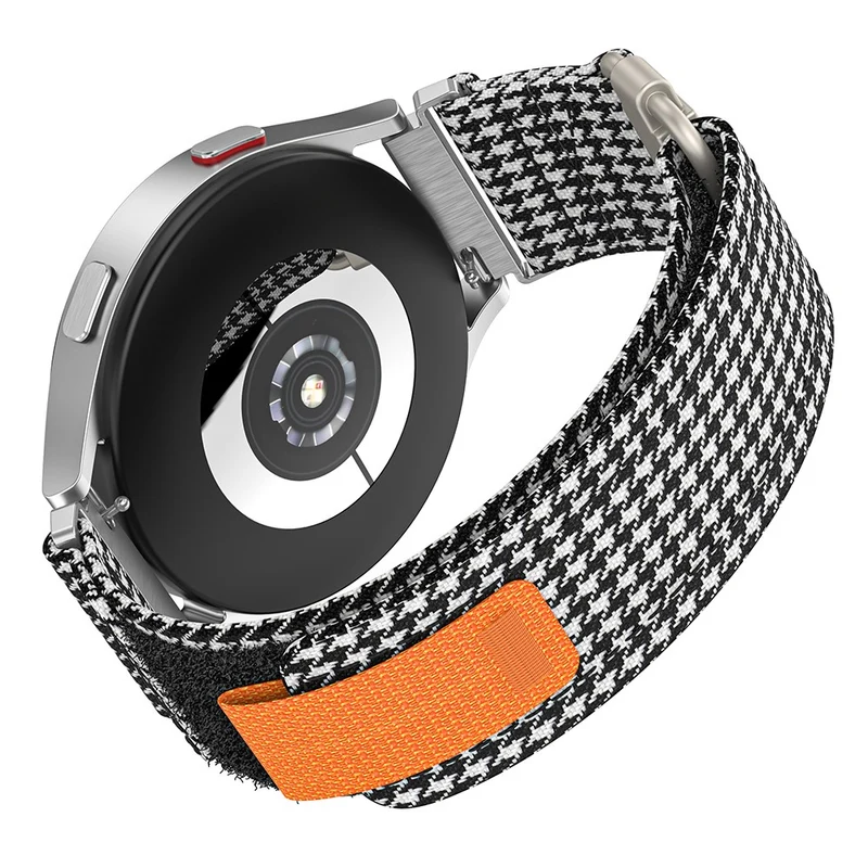Samsung Galaxy Watch5 / Watch 5 Pro / Watch 4 / Watch 4 Classic Canvas Watchband 20mm Loop Strap - Black / Grey