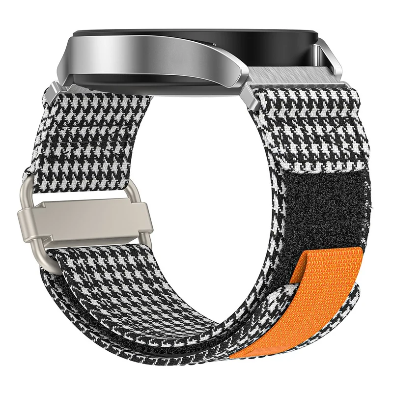 Samsung Galaxy Watch5 / Watch 5 Pro / Watch 4 / Watch 4 Classic Canvas Watchband 20mm Loop Strap - Black / Grey