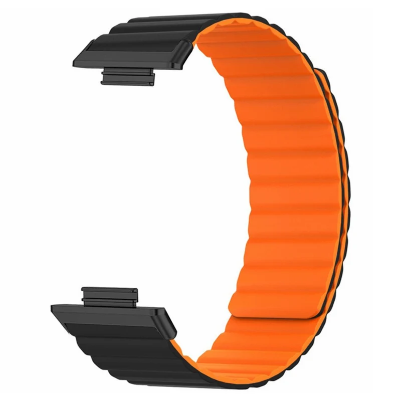 Huawei Watch Fit 2 Magnetic Watch Strap Flexible Adjustable Wristband - Black+Orange