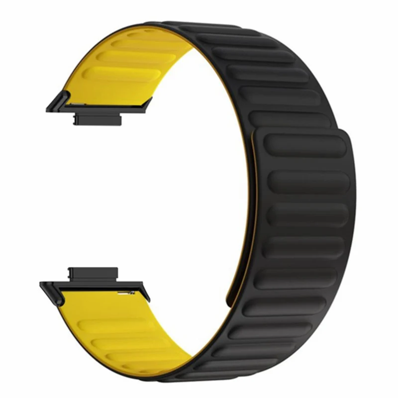 Huawei Watch Fit 2 Magnetic Watch Strap Flexible Adjustable Wristband - Black+Orange