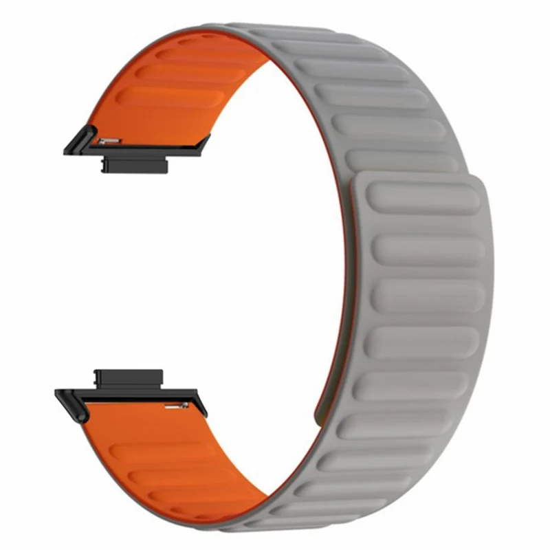 Huawei Watch Fit 2 Magnetic Watch Strap Flexible Adjustable Wristband - Black+Orange
