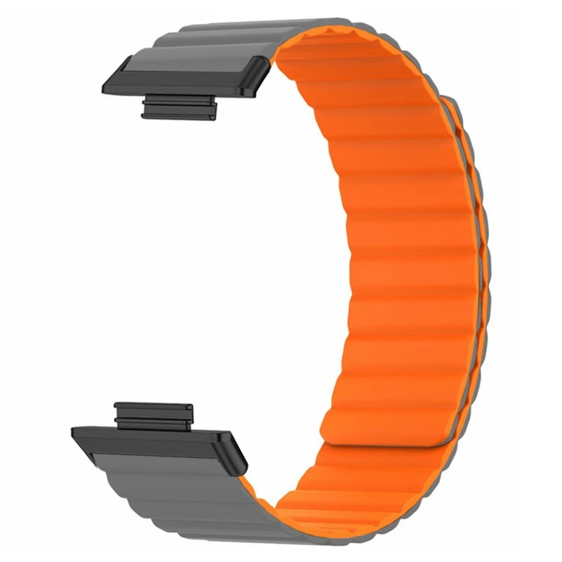 Huawei Watch Fit 2 Magnetic Watch Strap Flexible Adjustable Wristband - Black+Orange