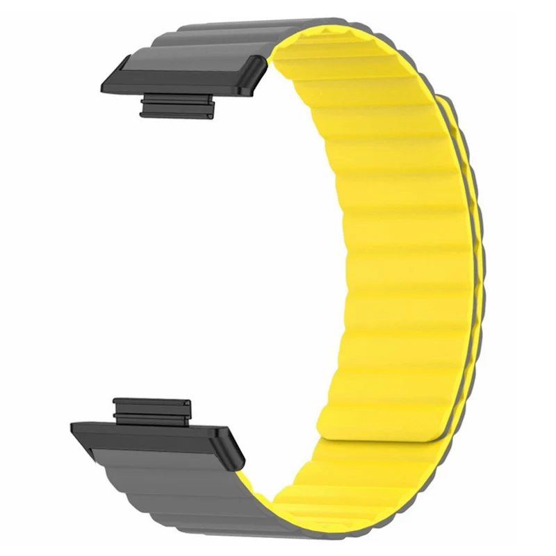 Huawei Watch Fit 2 Magnetic Watch Strap Flexible Adjustable Wristband - Black+Orange