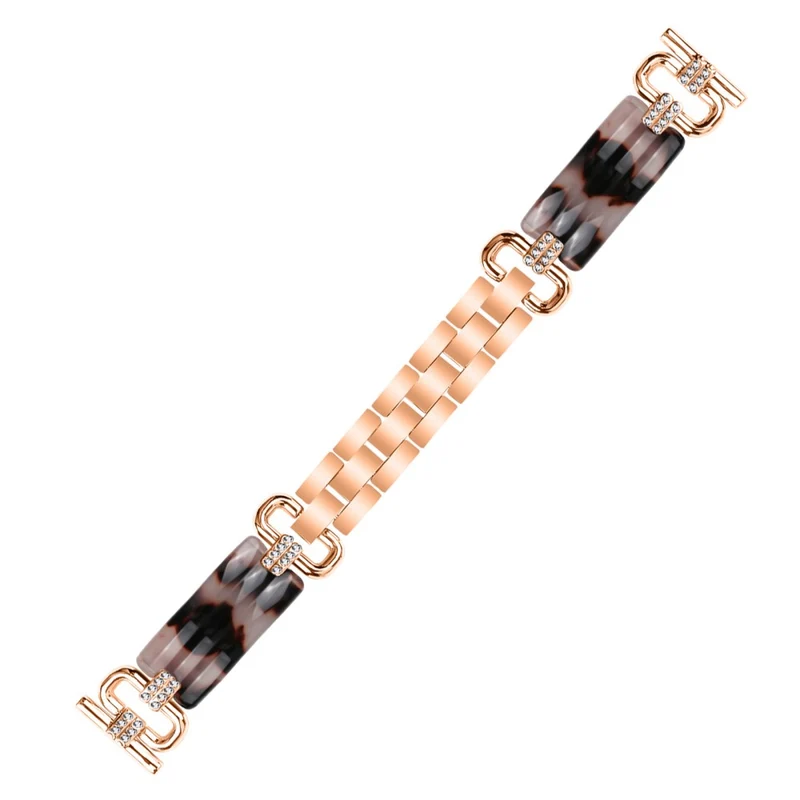 Garmin Vivomove HR / Vivomove Rhinestone Decor Resin Strap Replacement Bracelet Watch Band - Black / Purple+Green Pattern