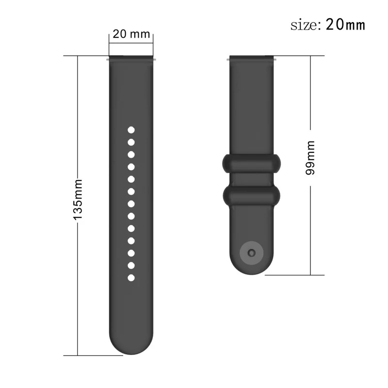 Garmin Vivomove 3 / GarminMove 3 Silicone Strap 20mm Button Buckle Watch Band - Rock Cyan