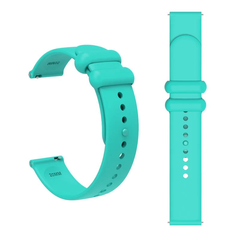 Garmin Vivomove 3 / GarminMove 3 Silicone Strap 20mm Button Buckle Watch Band - Rock Cyan