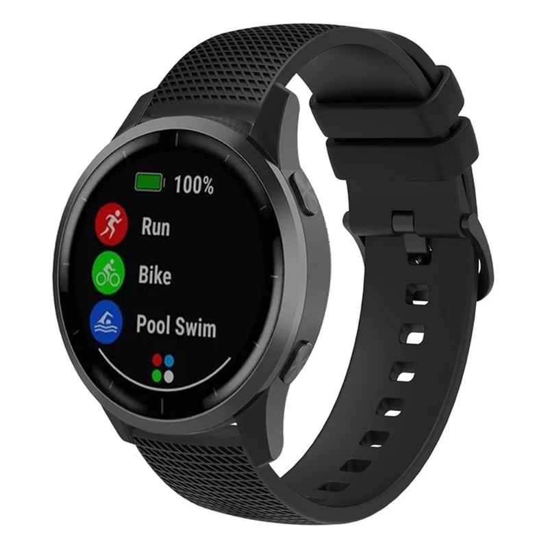 Garmin Vivomove 3 / GarminMove 3 Silicone Watch Strap 20mm Plaid Pattern Sport Bands