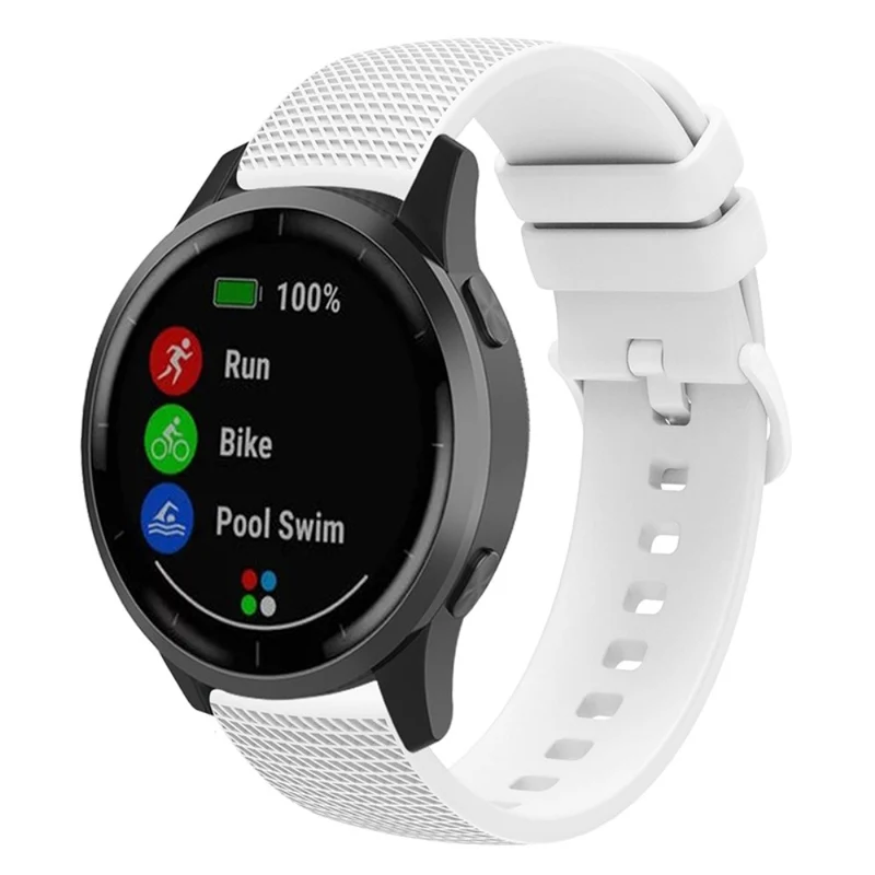 Garmin Vivomove 3 / GarminMove 3 Silicone Watch Strap 20mm Plaid Pattern Sport Bands