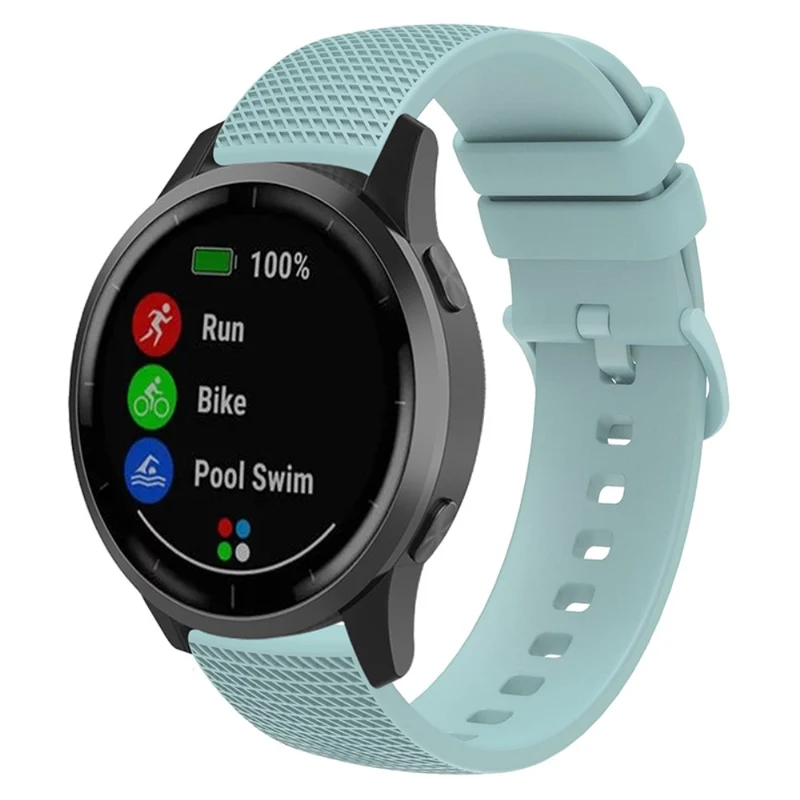 Garmin Vivomove 3 / GarminMove 3 Silicone Watch Strap 20mm Plaid Pattern Sport Bands