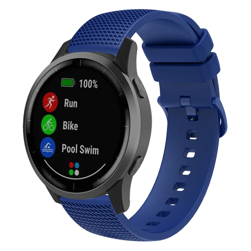 Garmin Vivomove 3 / GarminMove 3 Silicone Watch Strap 20mm Plaid Pattern Sport Bands