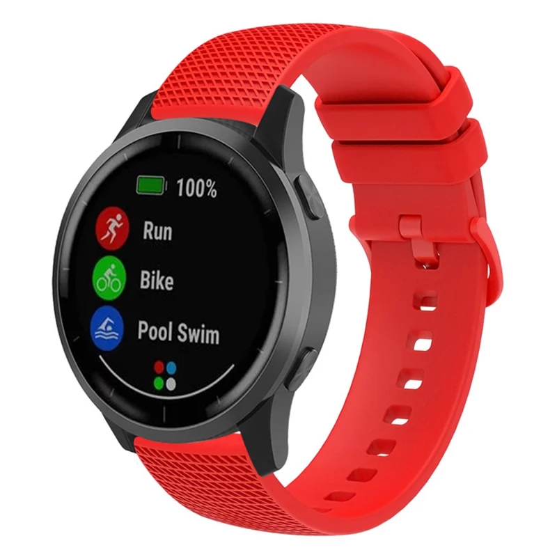 Garmin Vivomove 3 / GarminMove 3 Silicone Watch Strap 20mm Plaid Pattern Sport Bands