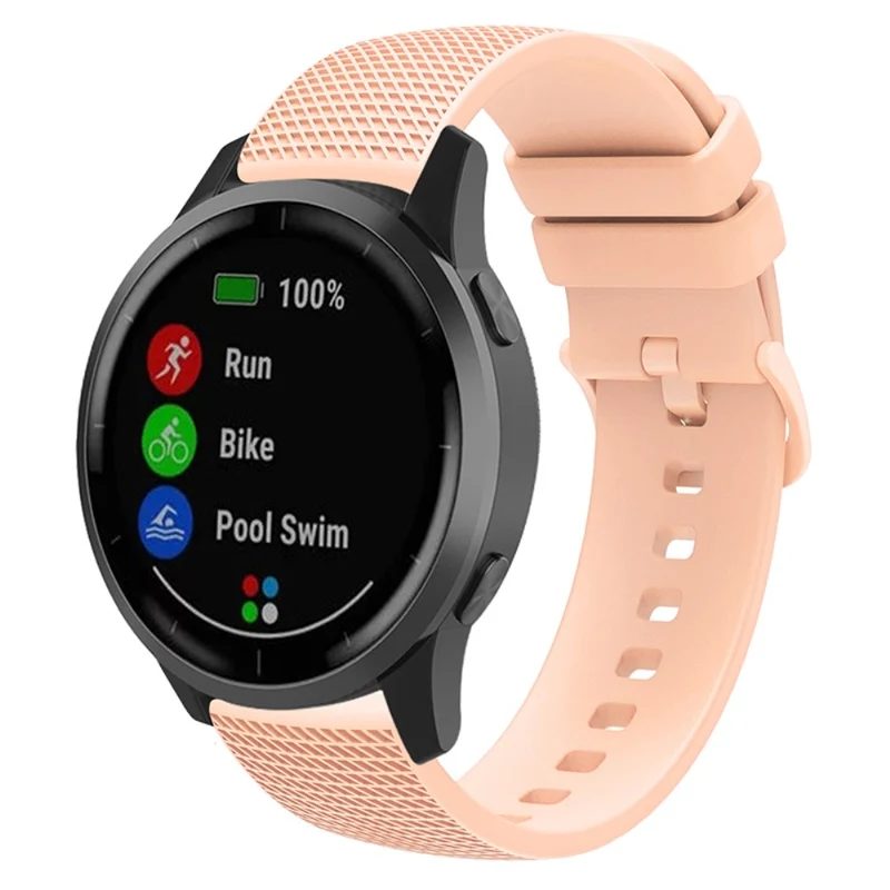 Garmin Vivomove 3 / GarminMove 3 Silicone Watch Strap 20mm Plaid Pattern Sport Bands