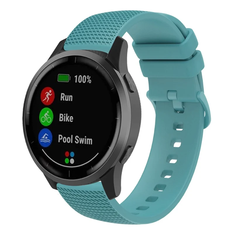 Garmin Vivomove 3 / GarminMove 3 Silicone Watch Strap 20mm Plaid Pattern Sport Bands