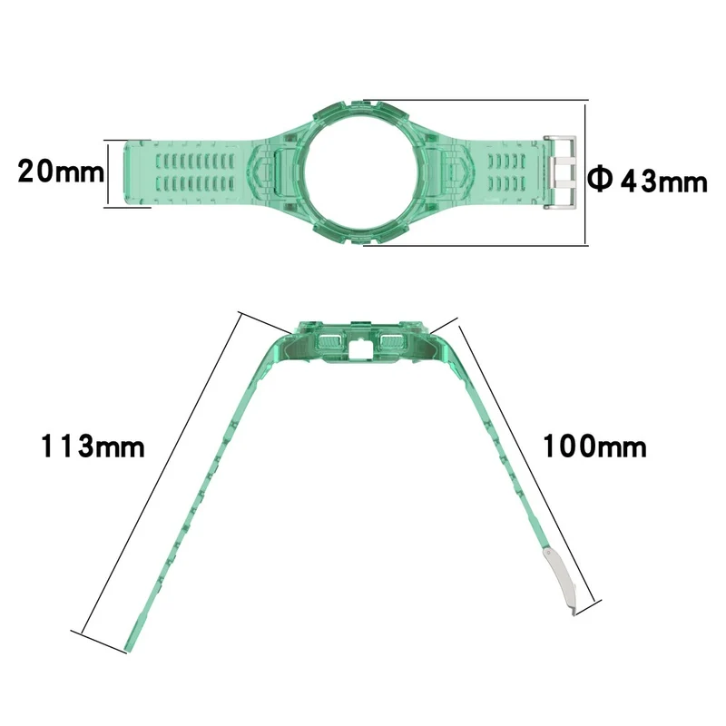 Samsung Galaxy Watch4 40mm Flexible Watch Strap Wrist Band with Watch Case - Transparent Green
