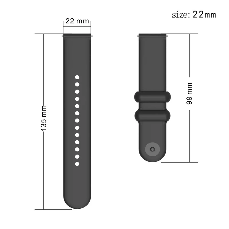 Samsung Gear S3 / Huami Amazfit Pace Sport Band 22mm Waterproof Silicone Strap