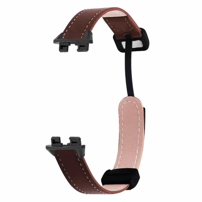 Xiaomi Smart Band 8 Watch Band Magnetic PU Leather and Metal Strap Replacement