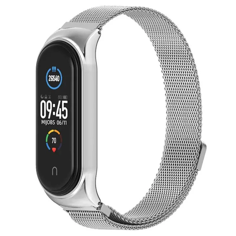 KALEBOL Series Xiaomi Mi Band 7 Watch Band Milanese Mesh Stainless Steel Magnetic Watch Strap