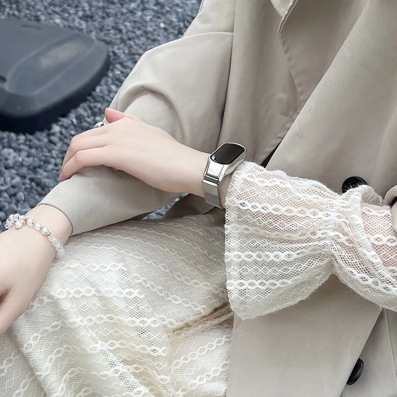 KALEBOL Series Xiaomi Mi Band 7 Watch Band Milanese Mesh Stainless Steel Magnetic Watch Strap
