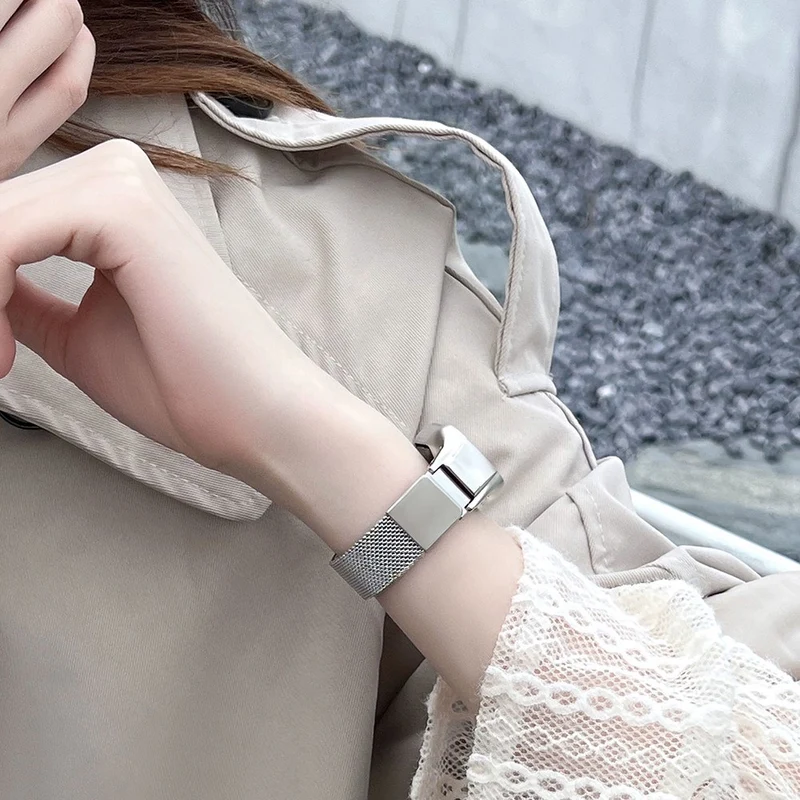 KALEBOL Series Xiaomi Mi Band 7 Watch Band Milanese Mesh Stainless Steel Magnetic Watch Strap