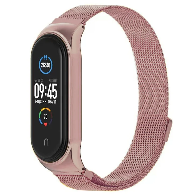 KALEBOL Series Xiaomi Mi Band 7 Watch Band Milanese Mesh Stainless Steel Magnetic Watch Strap