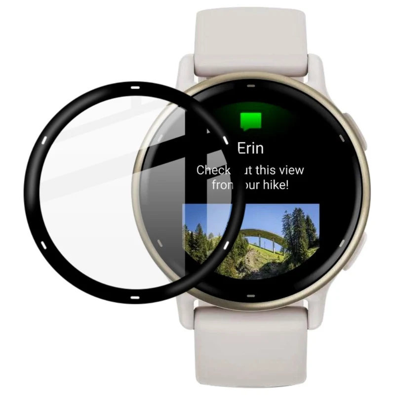 IMAK Garmin vivoactive 5 Screen Protector Clear Acrylic Watch Film Scratch Resistant Black Edge