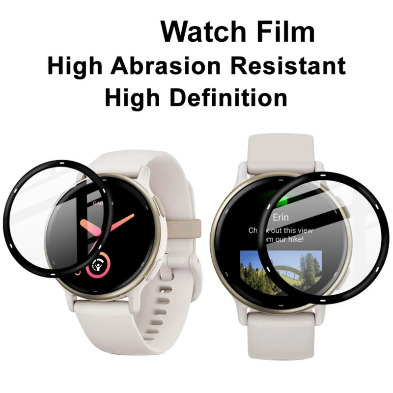 IMAK Garmin vivoactive 5 Screen Protector Clear Acrylic Watch Film Scratch Resistant Black Edge