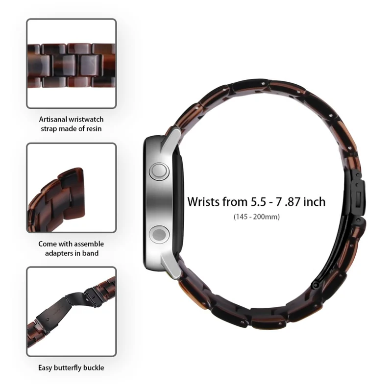 Garmin Vivoactive 4 Resin Watch Strap 22mm Water Resistant Replacement Watch Band - Chocolate