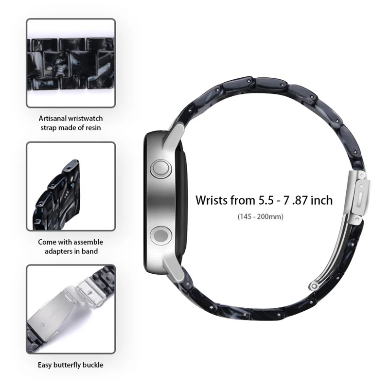 Garmin Vivoactive 4 Resin Watch Strap 22mm Water Resistant Replacement Watch Band - Chocolate