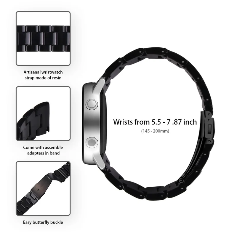 Garmin Vivoactive 4 Replacement Watch Strap 22mm Water Resistant Resin Watch Band