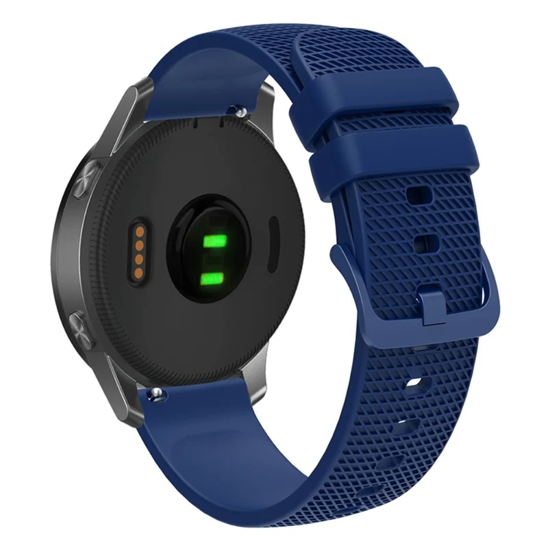 Garmin Venu 3S / Forerunner 265S Watch Strap 18mm Plaid Pattern Silicone Band - Navy Blue