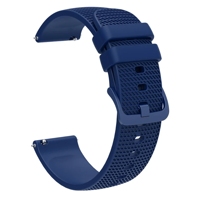 Garmin Venu 3S / Forerunner 265S Watch Strap 18mm Plaid Pattern Silicone Band - Navy Blue