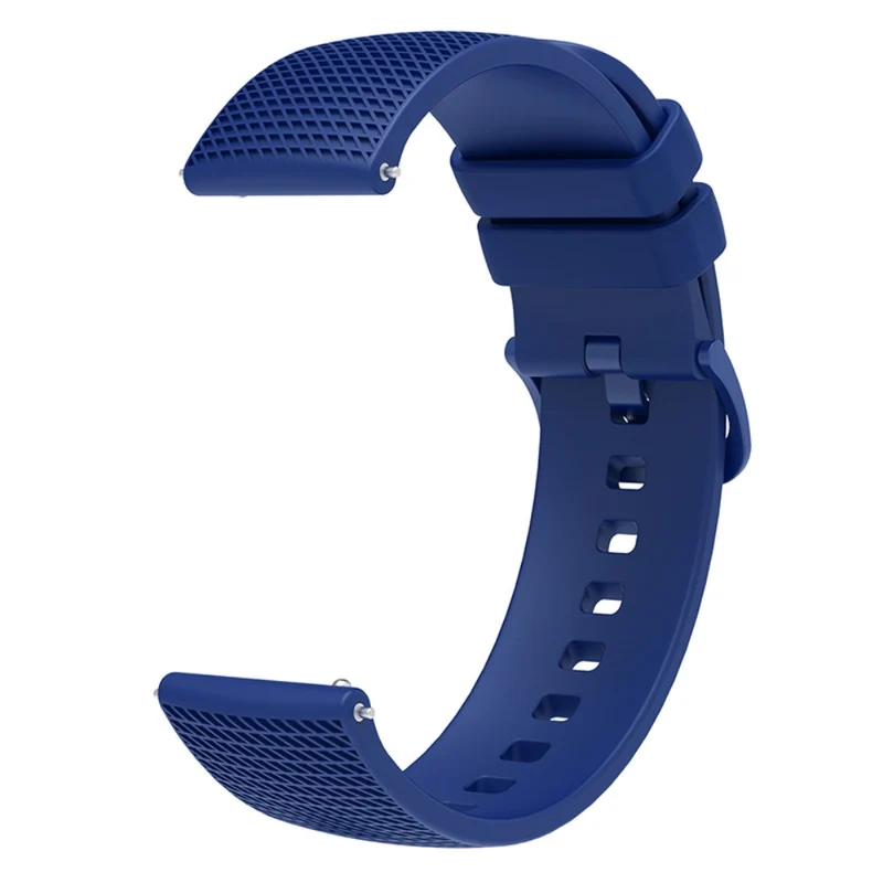 Garmin Venu 3S / Forerunner 265S Watch Strap 18mm Plaid Pattern Silicone Band - Navy Blue