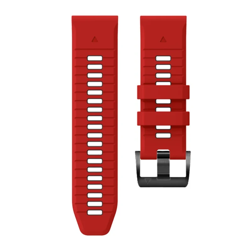 Garmin Fenix 7X Pro / Fenix 7X Dual-Colors Sport Strap Silicone Breathable Wristband - Red+Black
