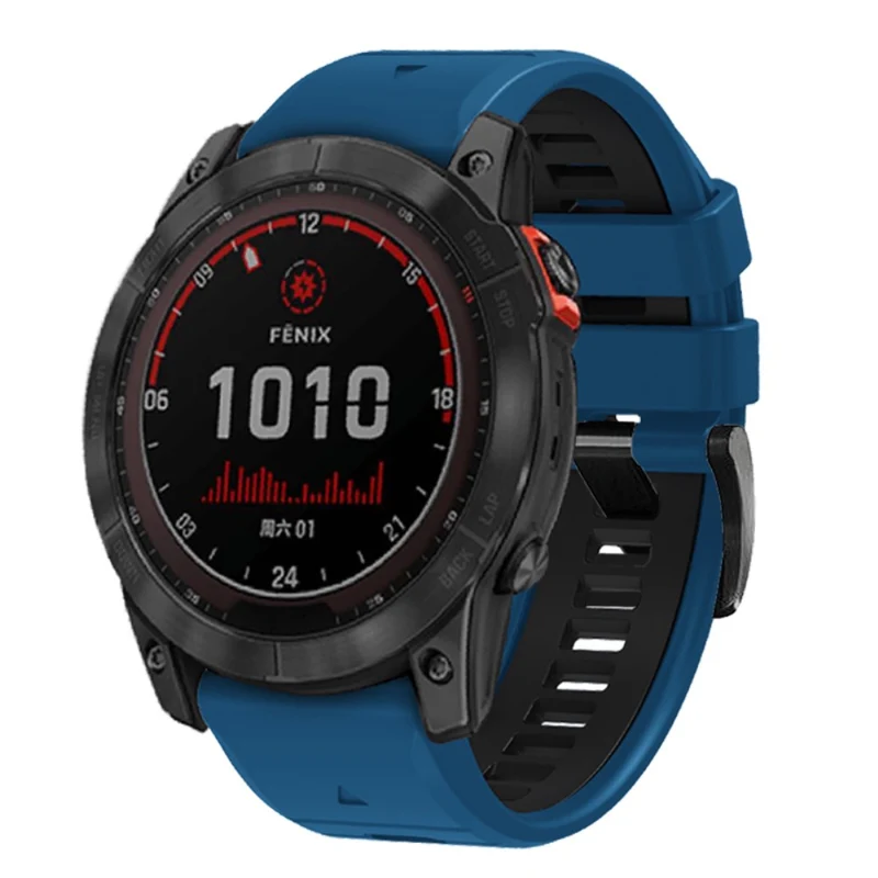 Garmin Fenix 7X Pro / Fenix 7X Dual-Colors Sport Strap Silicone Breathable Wristband - Red+Black