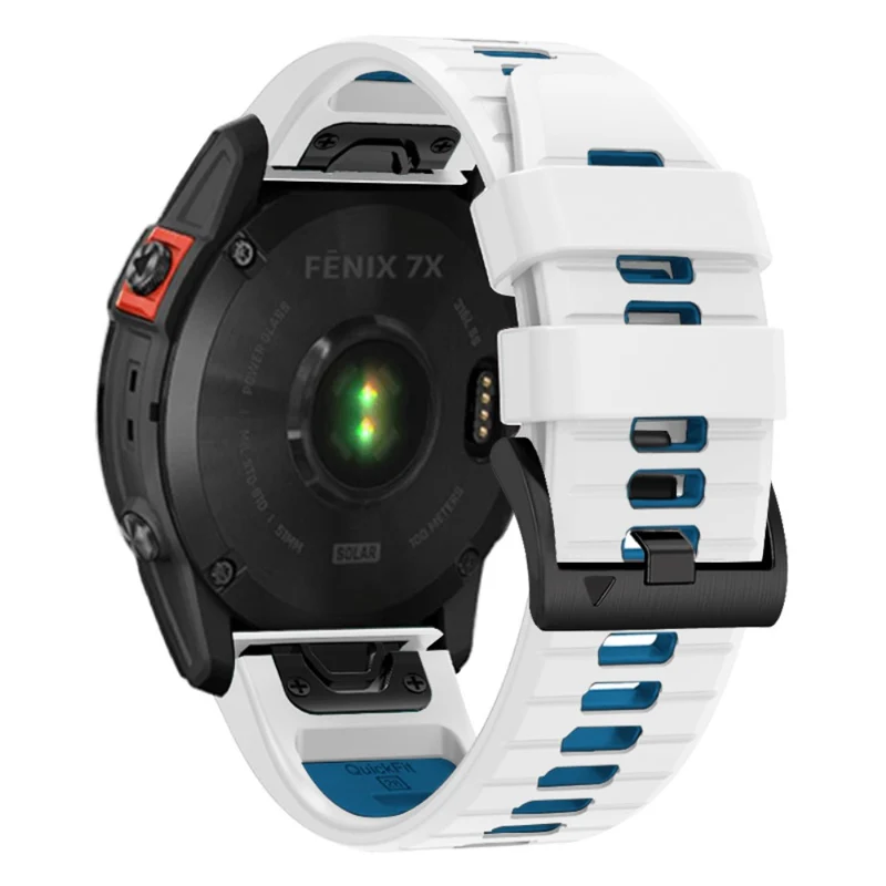 Garmin Fenix 7X Pro / Fenix 7X Dual-Colors Sport Strap Silicone Breathable Wristband - Red+Black