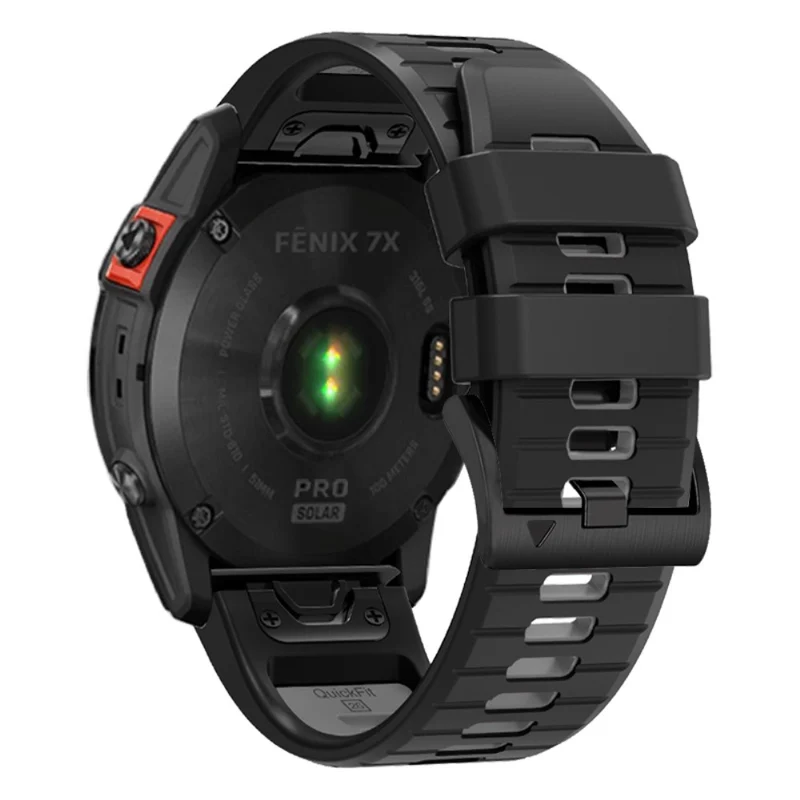 Garmin Fenix 7X Pro / Fenix 7X Dual-Colors Sport Strap Silicone Breathable Wristband - Red+Black